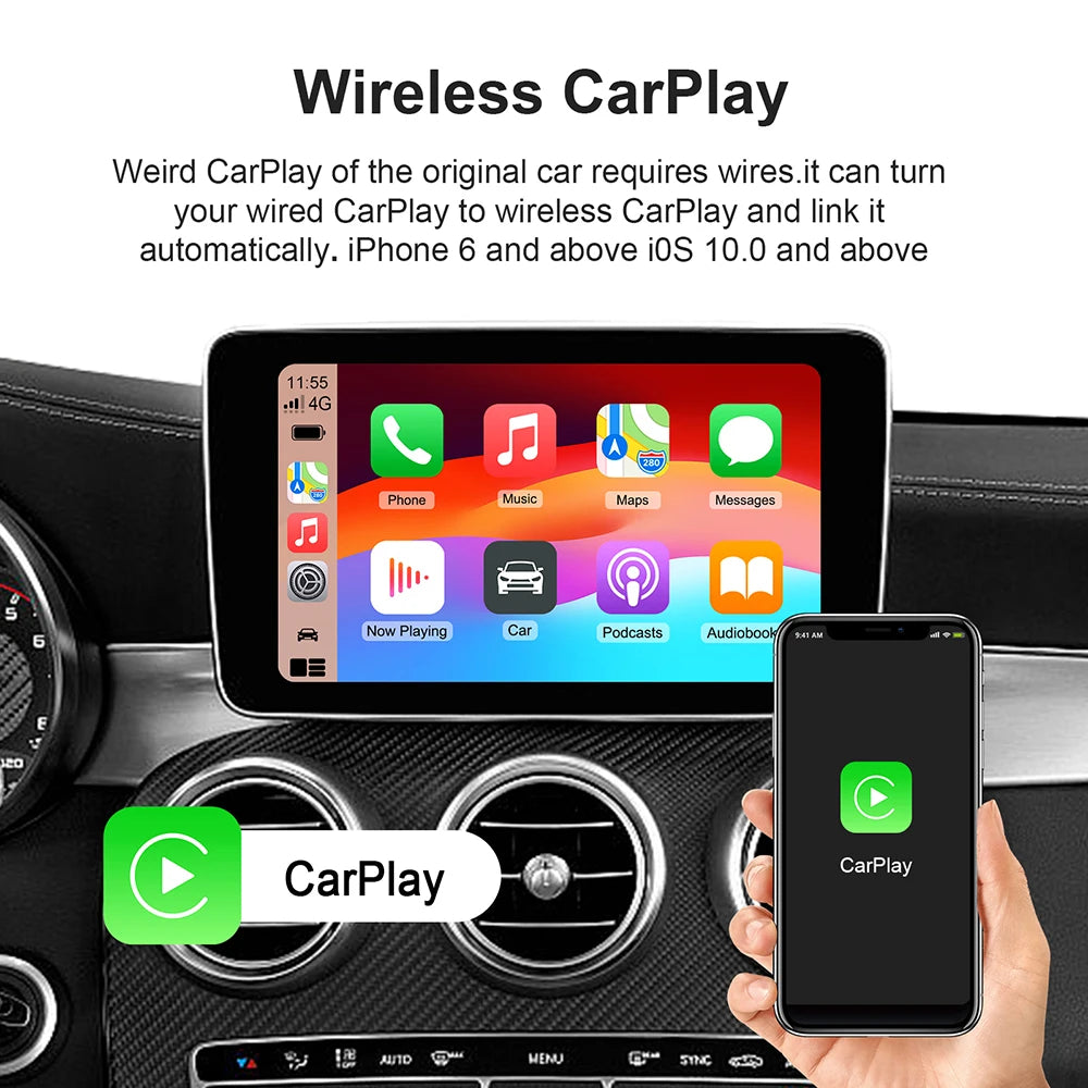 Smart CarPlay AI Box – Android 13 TV Box Sans Fil | Netflix, YouTube & Play Store