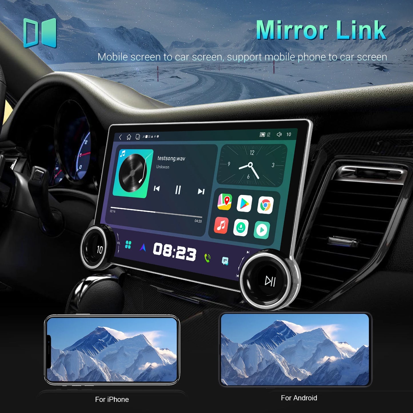 Smart 11.8" 2K CarPlay & Android Auto - Autoradio Multimédia GPS Bluetooth WiFi